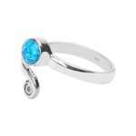 Dark Blue Opal Toe ring midi rings 925 Solid Sterling Silver Girl Women Body Jewellery Lab Opal Adjustable Stone Toe Rings