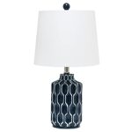 Elegant Designs LT3306-BLU Blue and White Patterned Table Lamp