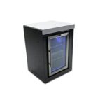 Mont Alpi MASFM-BSS 2.7 Cubic Ft. Black Stainless Steel 3 Shelve Outdoor Rated Wine Cooler Lockable Compact Refrigerator Beer Beverage Fridge Cabinet Module w/Granite Countertop & Blue LED Lighting