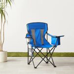 Amazon Basics Folding Mesh-Back Outdoor Camping Chair With Carrying Bag – 34 x 20 x 36 Inches, Blue