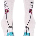 Blue Q Socks, Womens Crew,Take No S–t Give No F–ks,Womens Shoe Size 5-10