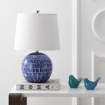JONATHAN Y JYL5044A Ronald 21″ Ceramic LED Table Lamp Coastal Contemporary Bedside Desk Nightstand Lamp for Bedroom Living Room Office College Bookcase LED Bulb Included, Navy