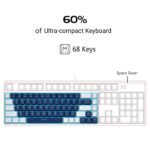 MageGee Portable 60% Mechanical Gaming Keyboard, MK-Box LED Backlit Compact 68 Keys Mini Wired Office Keyboard with Blue Switch for Windows Laptop PC Mac – Blue/White