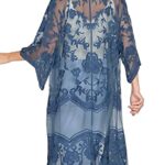 FaroDor Women’s Long Flowy Lace Kimono Cardigan Boho Style Summer Beach Open Cover Ups Blue