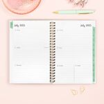 Blue Sky 2023-2024 Academic Year Weekly and Monthly Planner, 5″ x 8″, Frosted Flexible Cover, Wirebound, Laurel (144724)