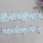 Wedding Garter Set Lace Garters Belt Bride Women Blue Garter Size Optional (M)