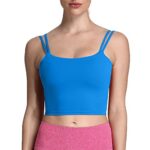 Aoxjox Women’s Workout Sports Bras Fitness Padded Backless Yoga Crop Tank Top Twist Back Cami (Directoire Blue, Small)