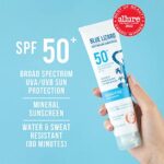 BLUE LIZARD Sensitive Mineral Sunscreen with Zinc Oxide 50+ Water Resistant UVAUVB Protection with Smart Cap Technology Fragrance Free, Sensitve, SPF 50 – – Tube, Unscented, 5 Fl Oz