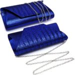Dasein Evening Bag for Women Glitter Rhinestone Wedding Evening Purse Crystal Envelope Clutch Crossbody Shoulder Bags (blue)