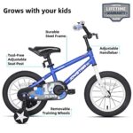 JOYSTAR 12 Inch Pluto Kids Bike with Training Wheels for Ages 3 4 Year Old Boys Girls Toddler Children BMX Bicycle Blue