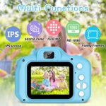 Kids Camera for Boys and Girls, SINEAU Digital Camera for Kids Toy Gift, Toddler Camera Birthday Gift for Age 3 4 5 6 7 8 9 10 with 32GB SD Card, Video Recorder 1080P IPS 2 Inch(Blue)