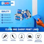 GripBlue Blue Painters Tape 2 inch Wide, Masking Tape Blue 1.88in x 60yds, 24 Rolls of Blue Paint Tape, 2 Inch Painters Tape for Sharp Lines, Blue Tape is Surface-Safe & Residue-Free
