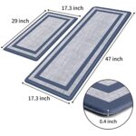 Mattitude Kitchen Mat [2 PCS] Cushioned Anti-Fatigue Kitchen Rugs Non-Skid Waterproof Kitchen Mats and Rugs Ergonomic Comfort Standing Mat for Kitchen, Floor, Office, Sink, Laundry, Blue and Gray