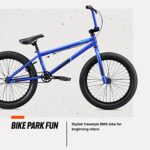 Mongoose Legion L20 Kids Freestyle BMX Bike, Intermediate Rider, Boys and Girls Bikes, Hi-Ten Steel Frame, 20-Inch Wheels, Blue