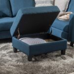 Christopher Knight Home Zahra Fabric Storage Ottoman, Dark Blue