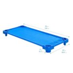 ECR4Kids Stackable Kiddie Cot, Standard Size, Classroom Furniture, Ready-To-Assemble, Blue, 6-Pack