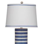 Bassett Mirror L3236TEC Ceramic Regatta Stripe Table Lamp, Blue and White