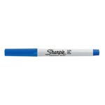 Sharpie 37003 Ultra-Fine Permanent Marker, Marks on Paper and Plastic, Resist Fading and Water, AP Certified, Blue Color, Pack of 12