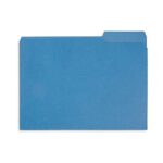 File Folder, 1/3 Cut Tab, Letter Size, Blue, Great for Organizing and Easy File Storage, 100 Per Box