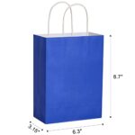 SUNCOLOR 24 Pack Small Party Favor Bags Goodie Bags for Birthday Party Gift Bags With Handle (Blue)