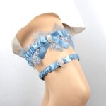 Blue Wedding Garters for Women,Vintage Garters Belt for Wedding Leg Garter Set for Bride (Blue+Lake Blue)