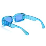 FEISEDY Trendy Rectangle Sunglasses Retro 90s Candy Color Chunky Frame Square Sun Shades Women Men B2307