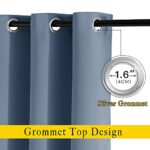 NICETOWN Stone Blue Blackout Curtains for Living Room 84 inches Long – Thermal Insulated Grommet Room Darkening Window Treatments Sound Reducing Drapes for Bedroom, 2 Panels, W52 x L84
