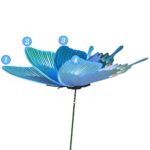 FENELY Butterfly Garden Decor Stakes,Double Wing Waterproof 3D Blue Butterflies Garden Ornaments Outdoor Decorations for Patio Lawn Yard PVC Gardening Art Christmas Whimsical Gifts