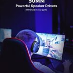 ZIUMIER Z88 Gaming Headset with Microphone, Wired Gaming Headphones Compatible for PC, PS4, PS5, Xbox One, Xbox Series X & S, Switch, 3.5 mm Audio Jack, Noise Cancelling Mic & RGB Light (Blue)