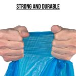 AmazonCommercial 13 Gallon Blue Recycling Bags /w Drawstrings – 0.7 MIL – 45 Count