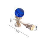 Bamboo Kendama with Translucent Blue Ball with Extra String for Kids Teens Adults Festival Gift