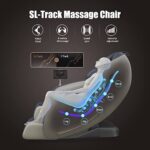 Real Relax Massage Chair, Full Body Zero Gravity SL-Track Shiatsu Massage Recliner Chair with Heat Body Scan Bluetooth Foot Roller, Favor-06 Blue