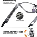 ANYLUV Blue Light Blocking Glasses Men Computer Gaming Blue Screen Glasses Mens Blue Light Blocker Glasses Rectangle Metal frame UV400 Clear Lens