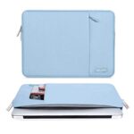 MOSISO Laptop Sleeve Bag Compatible with MacBook Air/Pro, 13-13.3 inch Notebook, Compatible with MacBook Pro 14 inch 2023-2021 A2779 M2 A2442 M1, Polyester Vertical Case with Pocket, Air Blue