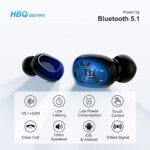 Kinganda Bluetooth Headphones True Wireless Earbuds Touch Control with LED Charging Case, IPX7 Waterproof, HiFi Stereo in Ear Earphones, Deep Bass Sports Ear Buds with Built-in Mic Blue