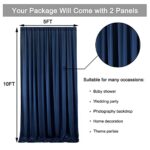 10 ft x 10 ft Wrinkle Free Navy Blue Backdrop Curtain Panels, Polyester Photography Backdrop Drapes, Wedding Party Home Decoration Supplies
