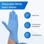 Schneider Nitrile Exam Gloves, 4mil, Blue, Large 100-ct Box, Gloves Disposable Latex-Free, Medical Gloves, Cleaning Gloves, Food Safe Rubber Gloves for Cooking & Food Prep, Powder-Free, Non-Sterile