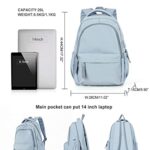 Small Backpack For School Girls Boys Aesthetic Lightweight Travel Daypack Simple Cute Backpack For Women Men Waterproof College High School Bookbag Fit 14 Inch Laptop With USB charging port,Light Blue