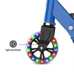 Jetson Scooters – Jupiter Kick Scooter (Blue) – Collapsible Portable Kids Push Scooter – Lightweight Folding Design with High Visibility RGB Light Up LEDs on Stem, Wheels, and Deck