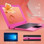 G-Anica Laptop Computer, 10.1 Inch Windows 10 Quad Core Notebook, Netbook Computer with WiFi, Webcam HDMI, Mini Laptop with Bag, Mouse, Mouse Pad and Earphone for Kids and Adults?Pink
