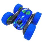 Threeking RC Stunt Cars Remote Control Car Toys with Lights Double-Sided Driving 360-degree Flips Rotating Car Toy, Blue