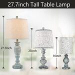 27.7″ Touch Control Table Lamp Set of 2, Nightstand Lamp with Dual USB Charging Port with Linen Shade, 3 Way Dimmable Table Lamp for Living Room and Bedroom?LED Bulbs Included?