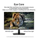 RICRSS 21.5” Monitor, 75Hz FHD (1920 x 1080) VA Computer Monitor with 178° Wide Viewing Angle, Frameless and VESA Mounting, ELED Display-Ergonomic Tilt, Low Blue Light Eye Care Mode-HDMI & VGA &Audio