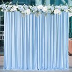 10×10 Baby Blue Backdrop Curtain for Baby Shower Parties Wrinkle Free Light Blue Curtains Backdrop Drapes Fabric Decoration for Birthday Party Photography 5ft x 10ft,2 Panels