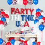 JOYYPOP 80Pcs Red White and Blue Latex Balloons with Confetti Balloons for 4th of July Decorations Independence Day Patriotic Anniversary