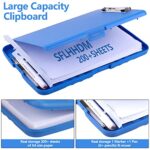 Clipboard a4 Clip File A4 Binder Storage Nursing Clipboard,Heavy Duty Plastic Storage Clipboard with Low Profile Clip,Nursing Clipboard Folder Side-Opening,Smooth Writing Clip Board for Office -Blue