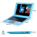 Windows 10 Laptop 10.1 Inch Quad Core Notebook Slim and Lightweight Mini Netbook Computer with Netflix YouTube Bluetooth WiFi Webcam HDMI , and Laptop Bag,Mouse, Mouse Pad, Headphone (Blue)