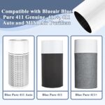 2 Pack Blue Pure 411 Filter Replacement Compatible with Blueair Blue Pure 411 Genuine, 411+, 411 Auto and MINI Air Purifiers, H13 True HEPA Filter, Particle and Activated Carbon