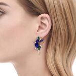Statement Dangle Earrings for Women Rhinestone Crystal Dangling Earrings Drop Dangle Earrings Blue