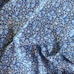AVKA Studio Hand Block Print Fabric by The Yard – PRECUT 3 Yard 42 Inch Width – 100% Cotton Material – Indigo Blue & White Floral Pattern – Light Weight Indian Cloth for Making Summer Dress Project
